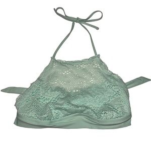 mossimo lacey semi sheer mint bikini top size juniors medium